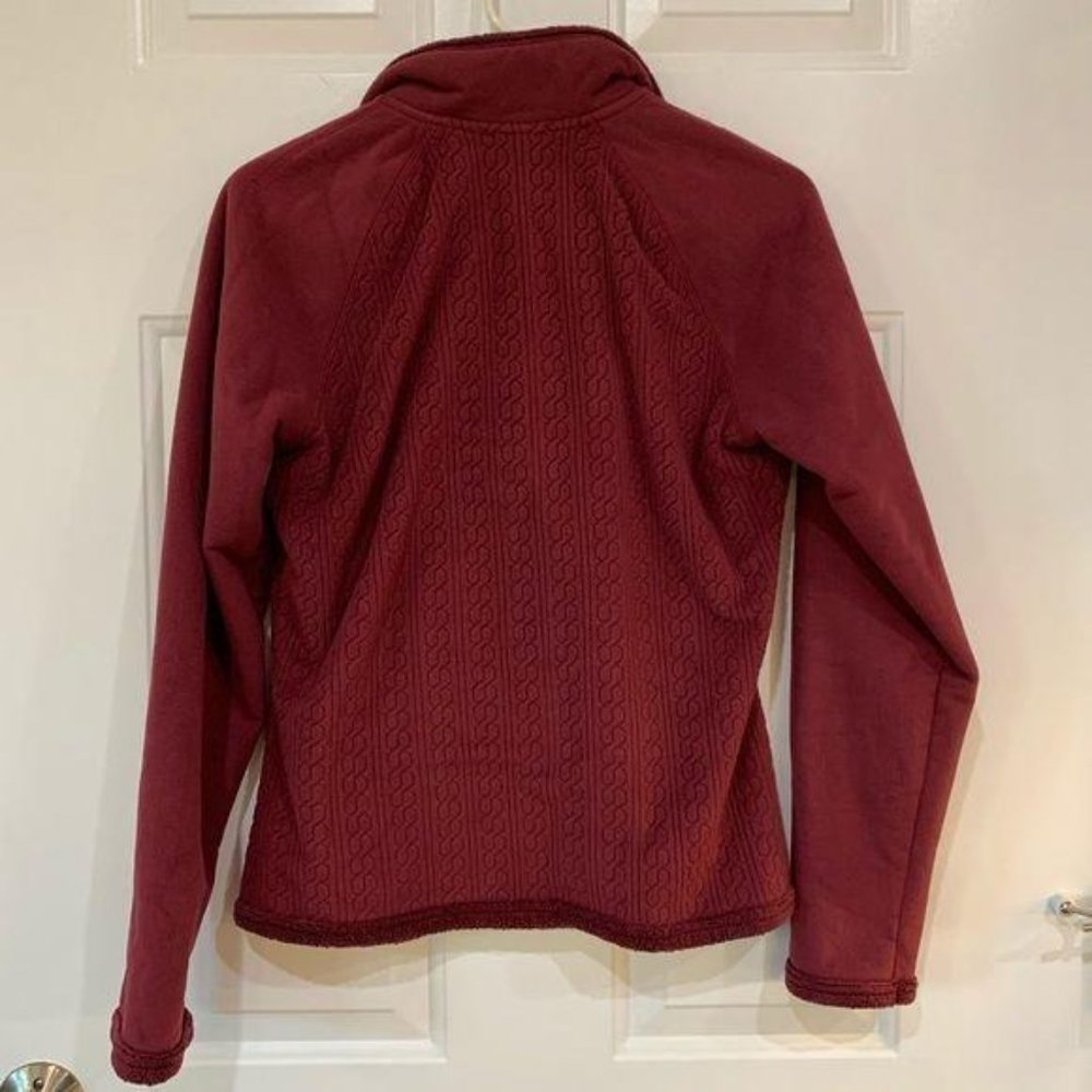 North Face Quarter Zip Pullover Fleece Dark Pink M - Picture 4 of 8